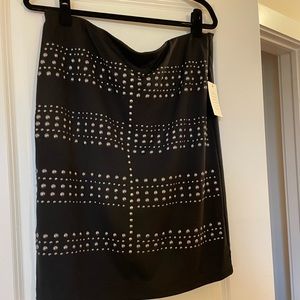 Black Eloquii jersey studded skirt.   Elastic waist size 14.   NWT